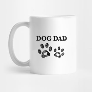 Black paw print with hearts. Cat dad text Mug